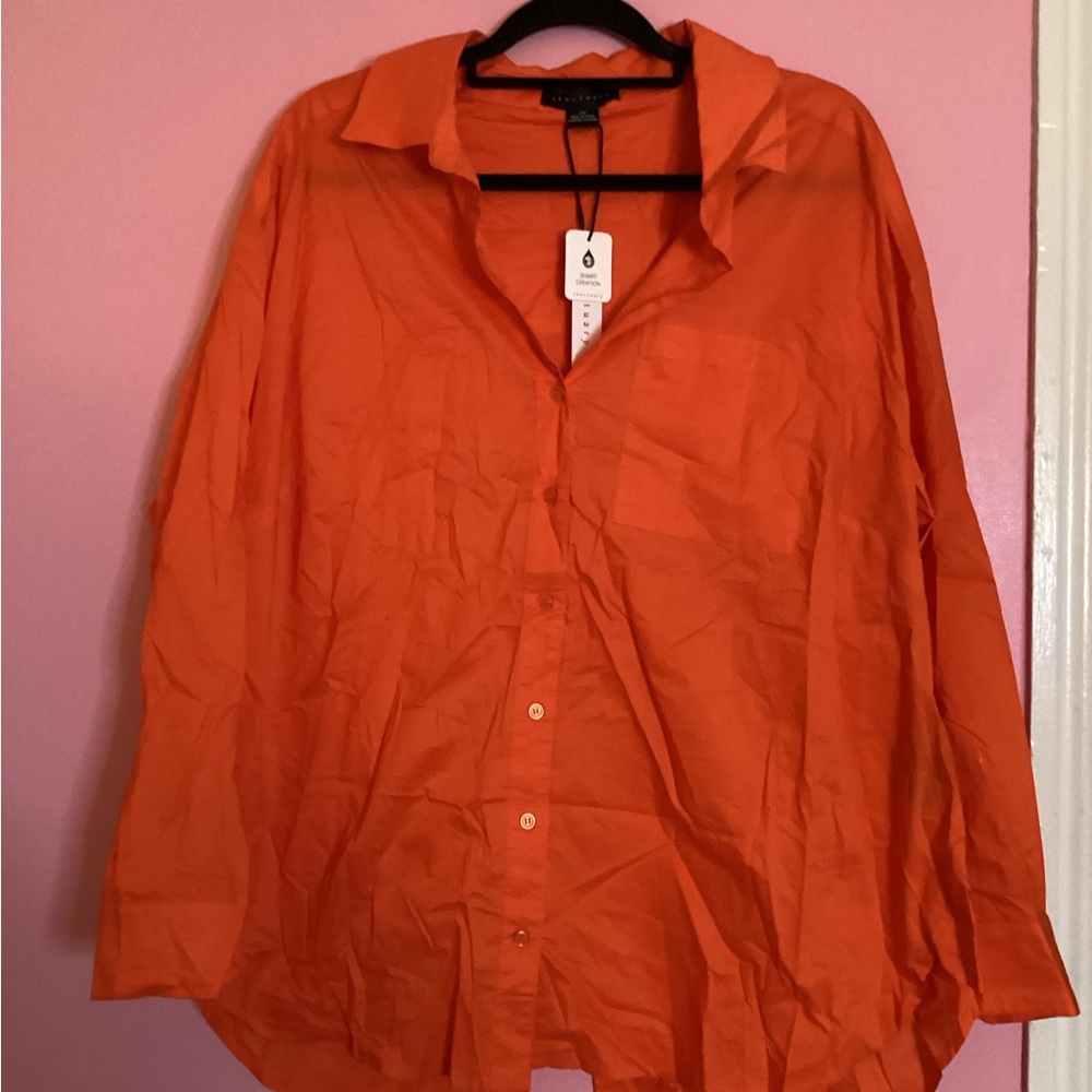 Sanctuary Orange Button Down Shirt